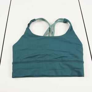 Lululemon Energy Bra Long Line Green Jasper Frosted Pine Sports Bra Sz 4
